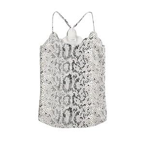 J. Crew Factory Snakeskin Scalloped Cami Top Size 2